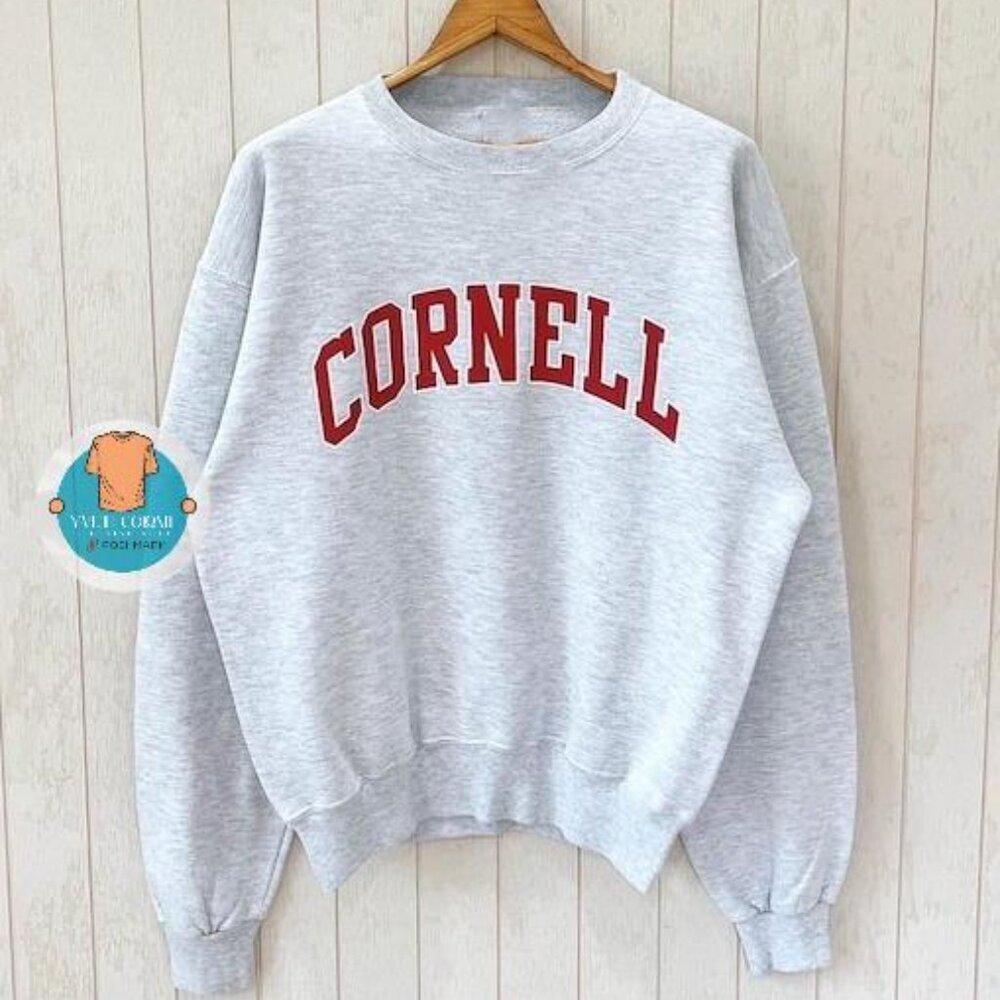 Cornell University Spell Out Y2K Campus Retro Fan Gift Sweatshirt